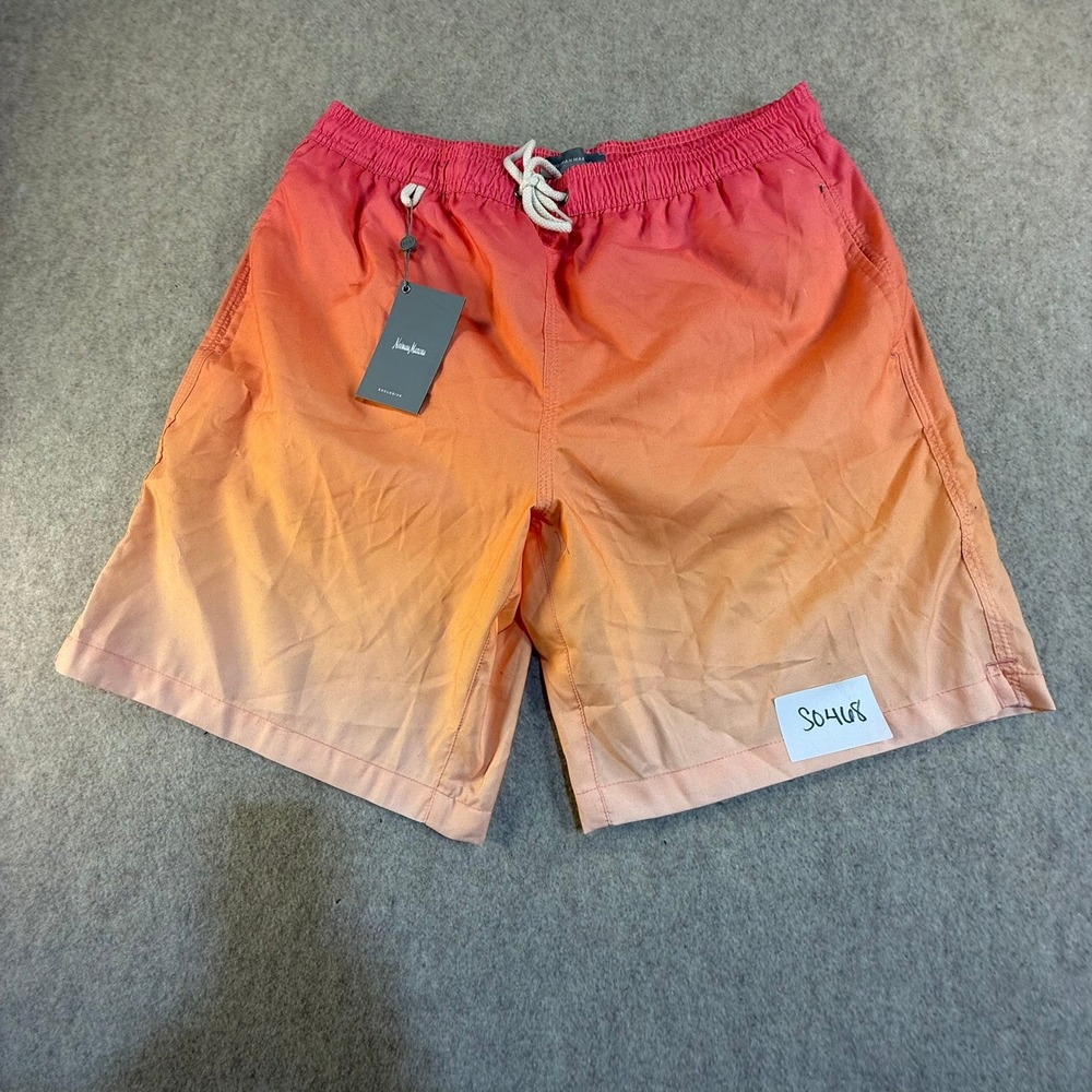 NWT Neiman Marcus Mens‎ Sunset Ombre Swim Trunks Pink Orange Large 4217986